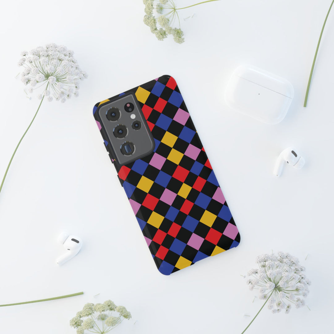 Aesthetic Tough Colorful Checkerboard Phone Case Premium - For iPhone 17 Pro Max iPhone 16 Pro iPhone 15 Iphone 14 Plus 13 Pro 12 11 10 XR - Studio40ParkLane