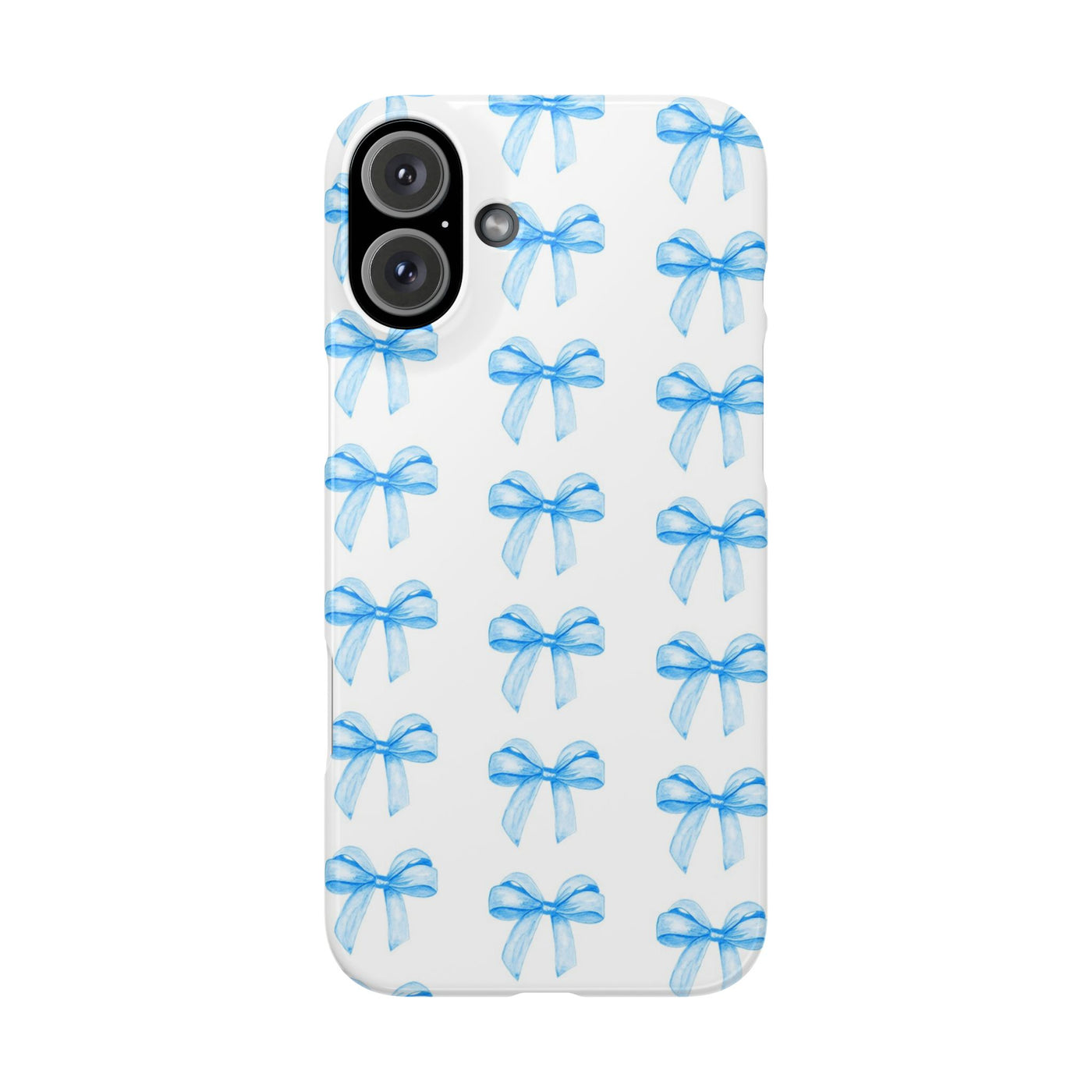 Slim Blue Bows Cute Phone Cases for Iphone 16 Pro Max | iPhone 15 Case | iPhone 15 Pro Max Case, Iphone 14, Iphone 14 Pro Max, Iphone 13 12 11 8 7