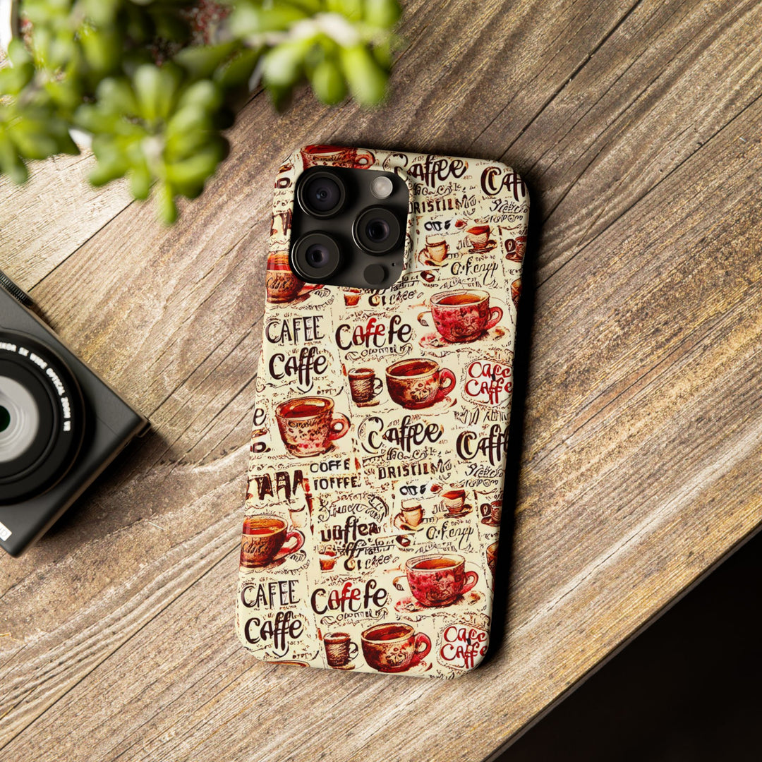 Slim Cute Phone Cases for Iphone - | iPhone 15 Case | iPhone 15 Pro Max Case, Iphone 14 Case, Iphone 14 Pro Max, Iphone 13, Paris Coffee Cup - Studio40ParkLane