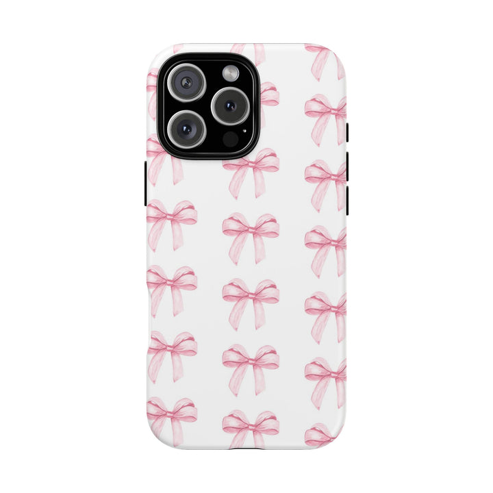 Pink Bows Cute Phone Case, for IPhone 16 Pro Max | Iphone 15, Iphone 14, IPhone 13 Case, 11 8 7, Samsung Galaxy S24, S23, S22, S21, 2 Layer Protection - Studio40ParkLane