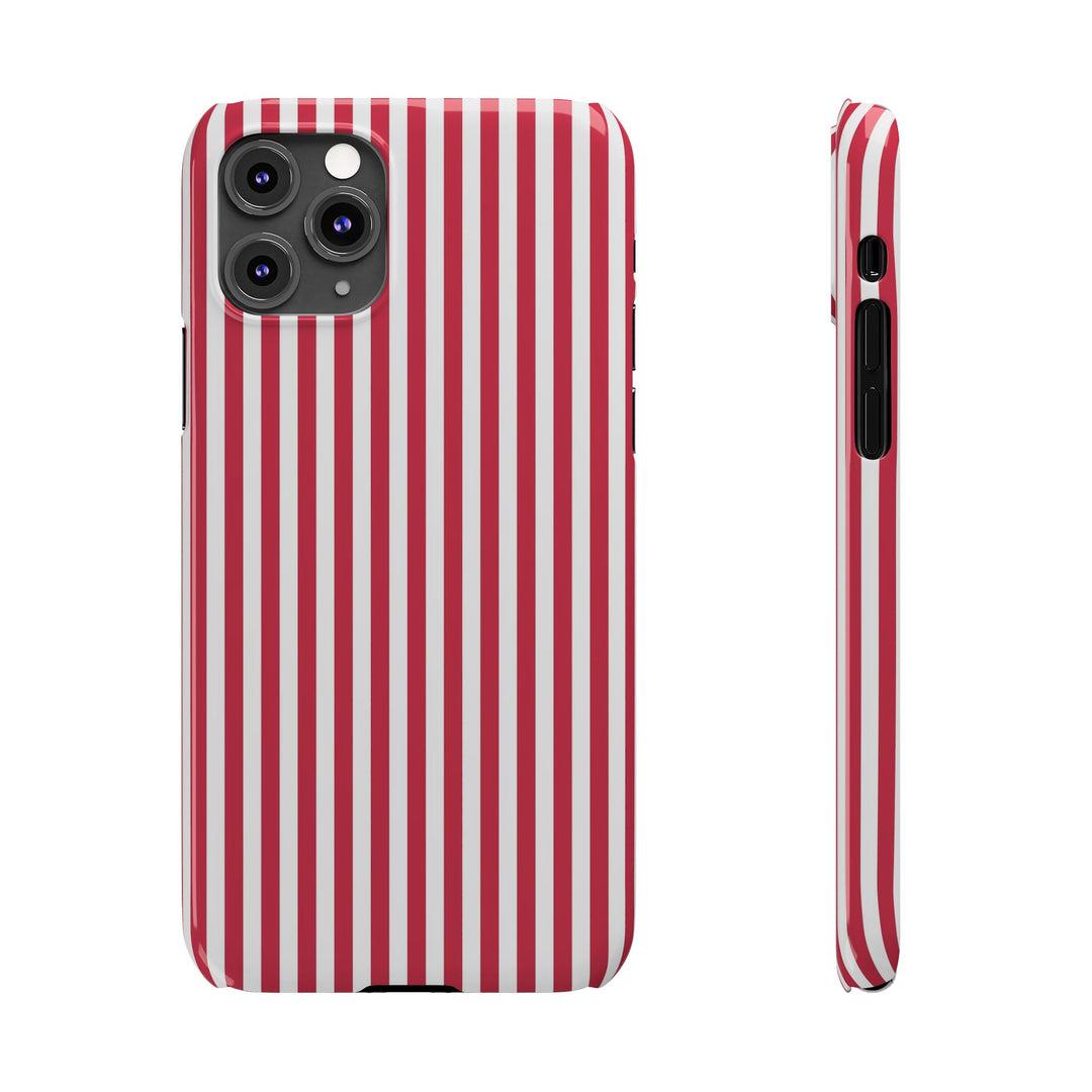 Slim Red Winterberry Striped Cute Phone Case for Iphone 16 - | iPhone 15 Pro Max Case | iPhone 14 Case 13 12 11 10 9 8 7 X XS Gift for Her