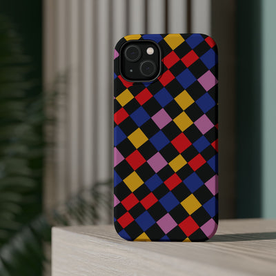 Aesthetic Colorful Checkerboard Tough Magsafe Phone Case - For iPhone 17 Pro Max iPhone 16 Pro iPhone 15 Iphone 14 Plus 13 Pro 12 11 Gift - Studio40ParkLane