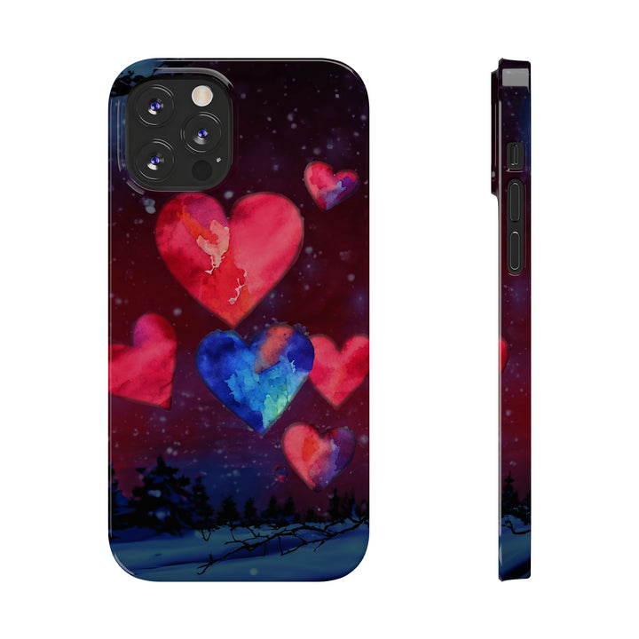 Slim Cute Phone Cases for Iphones - | iPhone 15 Case | iPhone 15 Pro Max Case, Iphone 14 Case, Iphone 14 Pro Max, Iphone 13, Night Sky Hearts Love - Studio40ParkLane