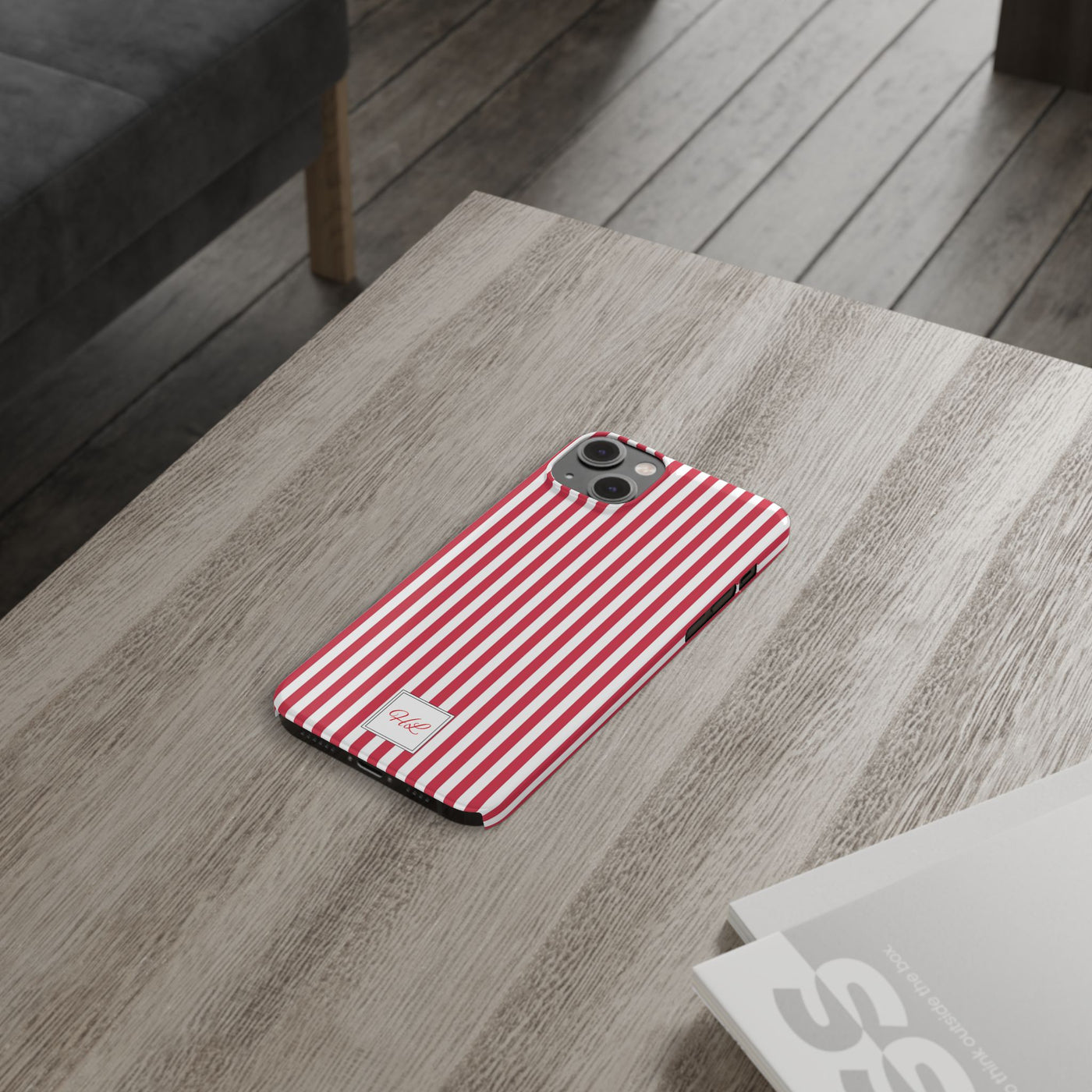 Slim Custom Personalized Winterberry Red Striped Phone Case for Iphone 17 - | iPhone 16 Pro Max Case | iPhone 15 Case Iphone 14 13 12 11 10 9 8 - Studio40ParkLane