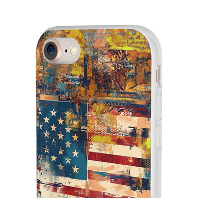 Cute Flexi Phone Cases, US Flag Abstract, Compatible with Samsung Galaxy S23, Samsung S22, Samsung S21, Samsung S20, Galaxy S20 Ultra