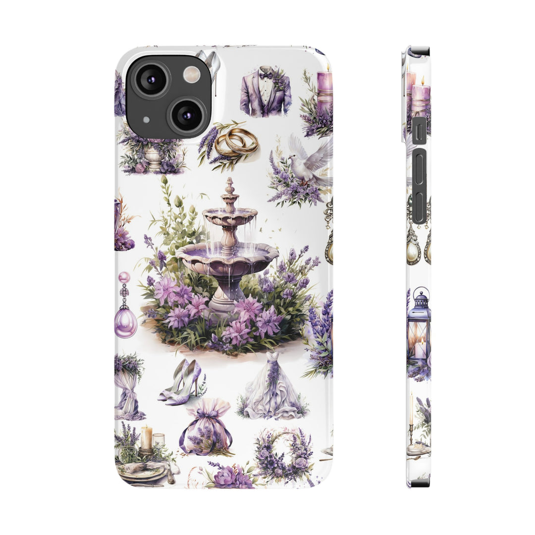 Slim Cute Phone Cases for Iphone | iPhone 15 Case | iPhone 15 Pro Max Case, Iphone 14, Iphone 14 Pro Max, Iphone 13, Lavender Wedding Theme - Studio40ParkLane