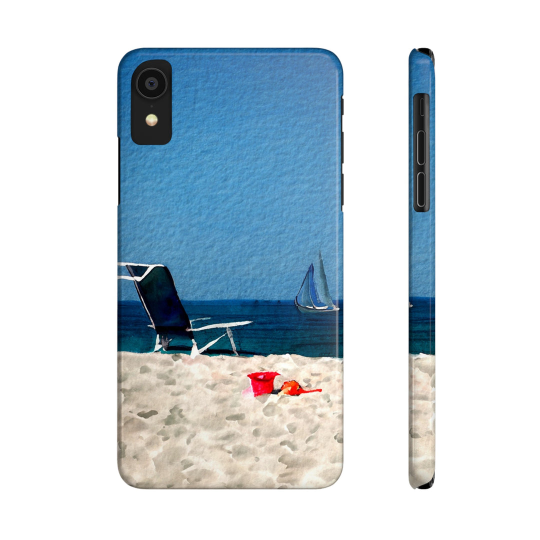 Slim Cute Phone Cases for Iphone - | iPhone 15 Case | iPhone 15 Pro Max Case, Iphone 14 Case, Iphone 14 Pro Max, Iphone 13, Summer Beach Chair Watercolor - Studio40ParkLane
