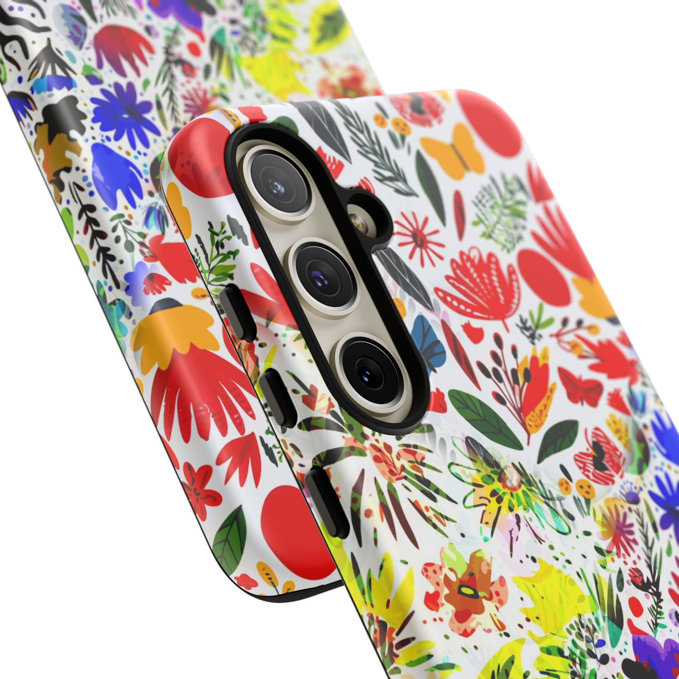 Impact Resistant, Colored Flowers, Cute Phone Cases for Samsung S24, S23, S22, S21, IPhone 15 pro Iphone 14 pro Iphone 13 IPhone 12 Iphone 11