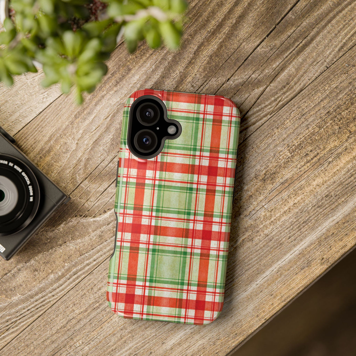 Aesthetic Tough Magsafe Red Green Checkered Phone Case - For iPhone 17 Pro Max iPhone 16 Pro iPhone 15 Iphone 14 Plus 13 Pro 12 11 10 - Studio40ParkLane