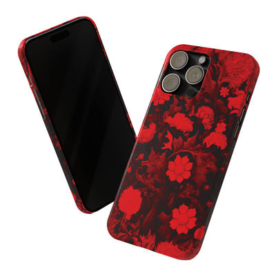 Slim Cute Phone Cases for Iphone - | iPhone 15 Case | iPhone 15 Pro Max Case, Iphone 14 Case, Iphone 14 Pro Max, Iphone 13, Red Flowers