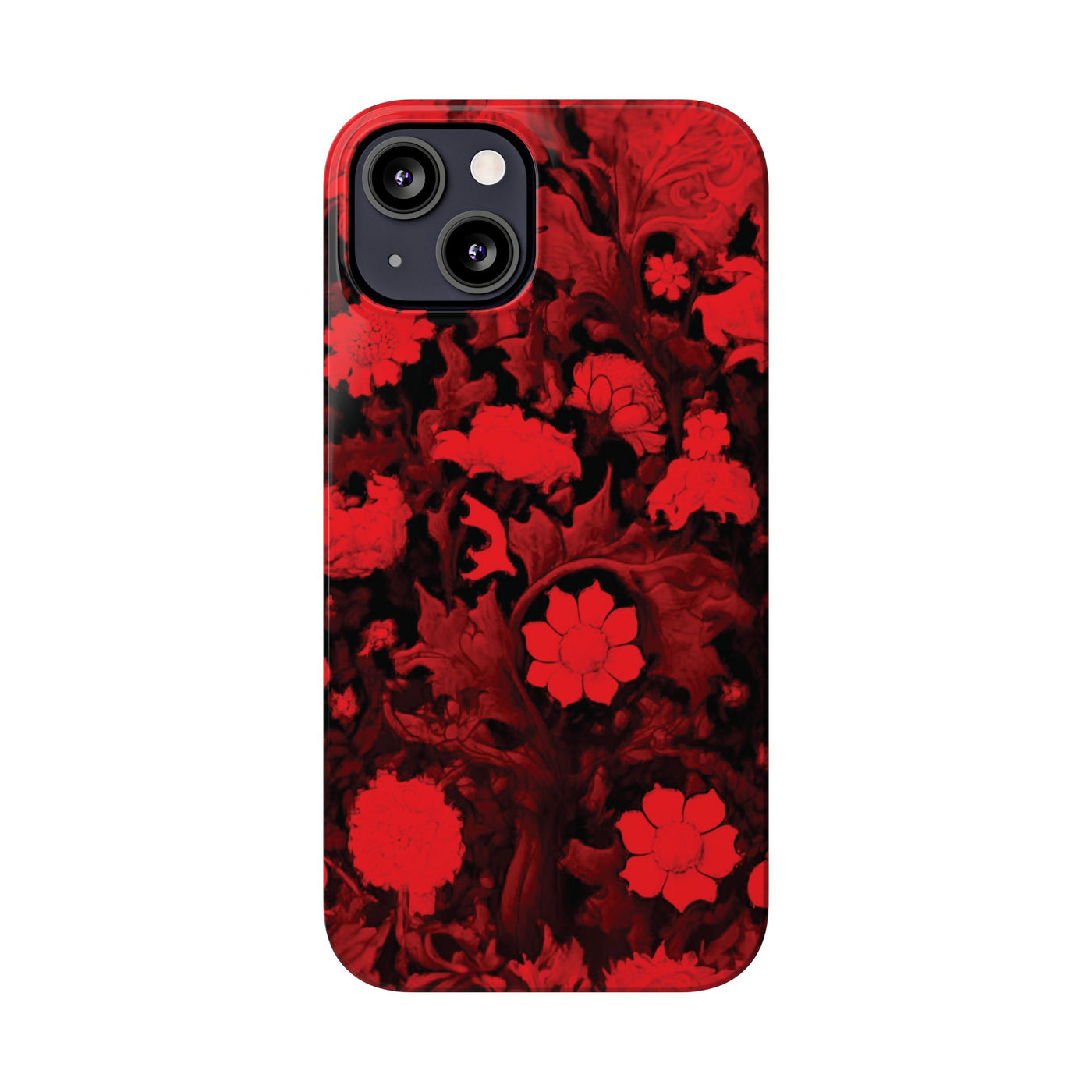 Slim Cute Phone Cases for Iphone - | iPhone 15 Case | iPhone 15 Pro Max Case, Iphone 14 Case, Iphone 14 Pro Max, Iphone 13, Red Flowers