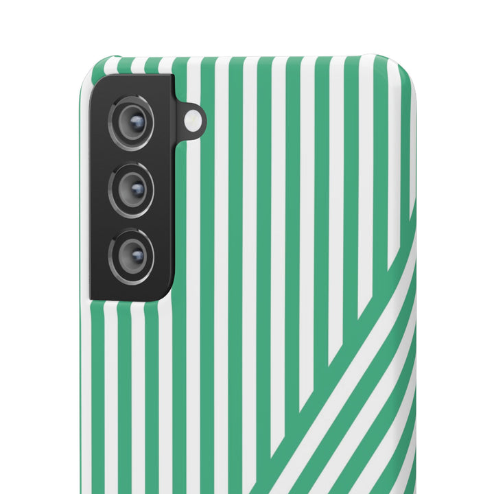 Aesthetic Emerald Stripes Cute Phone Case Sleek Snap - For iPhone 17 Pro Max iPhone 16 Pro iPhone 15 Iphone 14 Plus 13 Pro 12 11 10 Gift