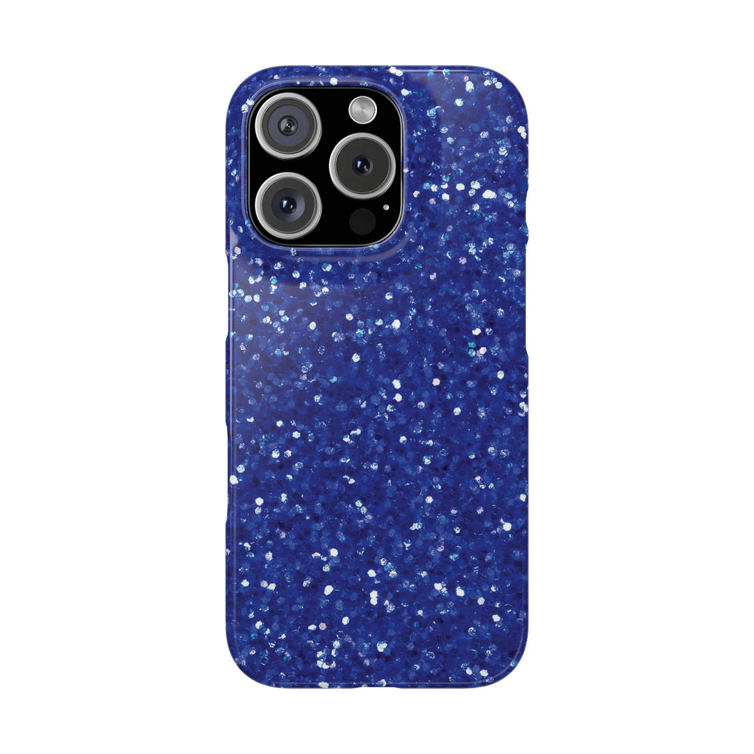 Slim Blue Muted Faux Play on Glitter Effect Cute Phone Cases for Iphone 16 Pro Max | iPhone 15 Case | iPhone 15 Pro Max Case, Iphone 14, Iphone 14 Pro Max, Iphone 13 12 11 8 7 - Studio40ParkLane