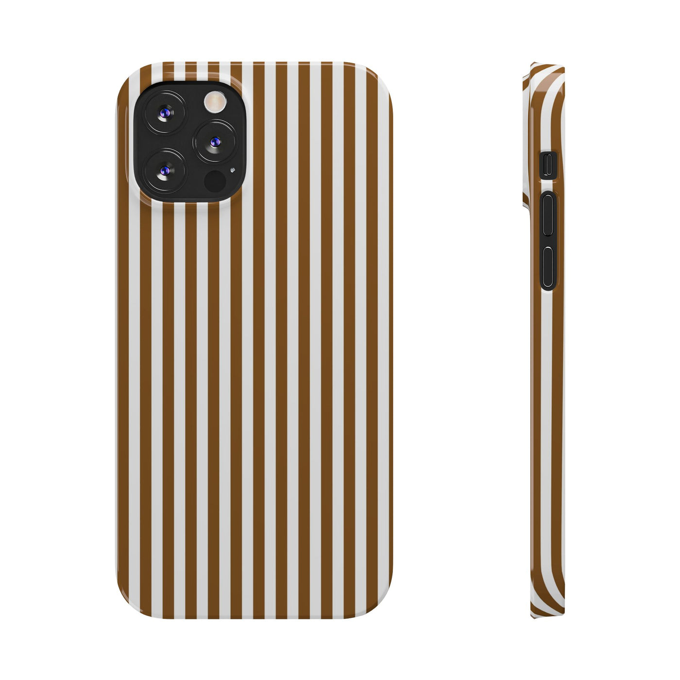 Slim Mocca Brown Striped Cute Phone Case for Iphone 16 - | iPhone 15 Pro Max Case | iPhone 14 Case Iphone 13 12 11 10 9 8 7 XS X Gift for Her - Studio40ParkLane
