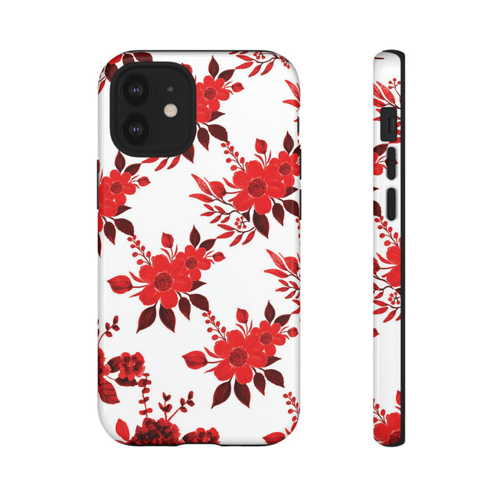 Cute IPhone Case | Red White Flowers, iPhone 15 Case | iPhone 15 Pro Case, Iphone 14 Case, Iphone 14 Pro Max Case, Protective Iphone Case - Studio40ParkLane
