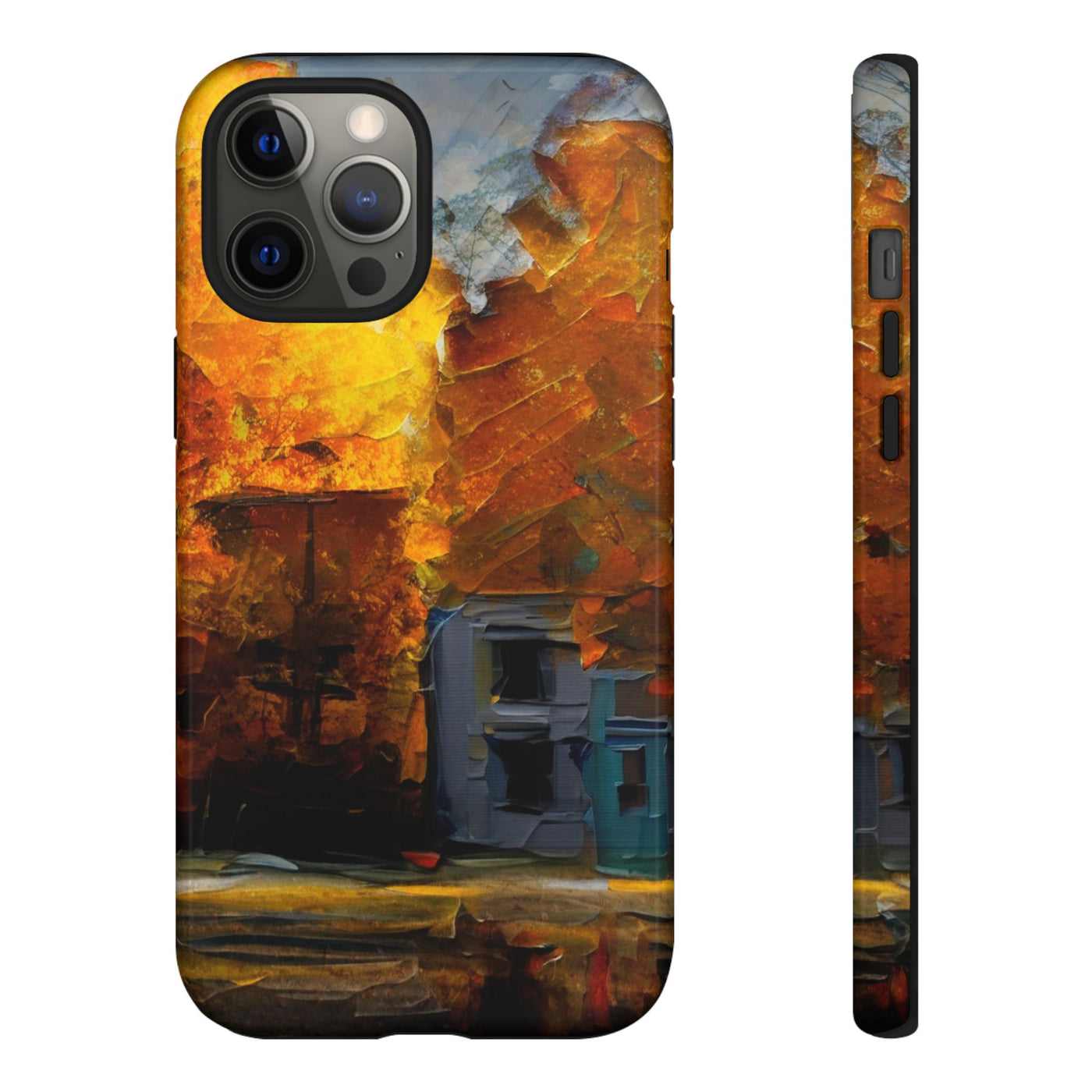 Impact Resistant, Fall Leaves Oil Painting, Cute Phone Cases for Samsung S24, S23, S22, S21, IPhone 15 pro Iphone 14 pro Iphone 13 IPhone 12 Iphone 11