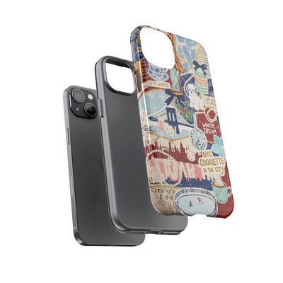 New York Winter Coquette Collage Tough Premium Phone Case - For iPhone 17 Pro Max iPhone 16 Pro iPhone 15 Iphone 14 Plus 13 Pro 12 11 10 XR
