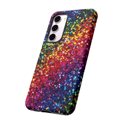 Faux Chic Play on Glitter Effect Cute Phone Case, for IPhone 16 pro Max | Iphone 15, Iphone 14, IPhone 13 Case, 11 8 7, Samsung Galaxy S24, S23, S22, S21, 2 Layer Protection