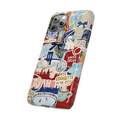 Slim New York Winter Coquette Collage Cute Phone Case for Iphone 16 - | iPhone 15 Pro Max Case | iPhone 14 Case Iphone 13 12 11 10 9 8 7 X - Studio40ParkLane
