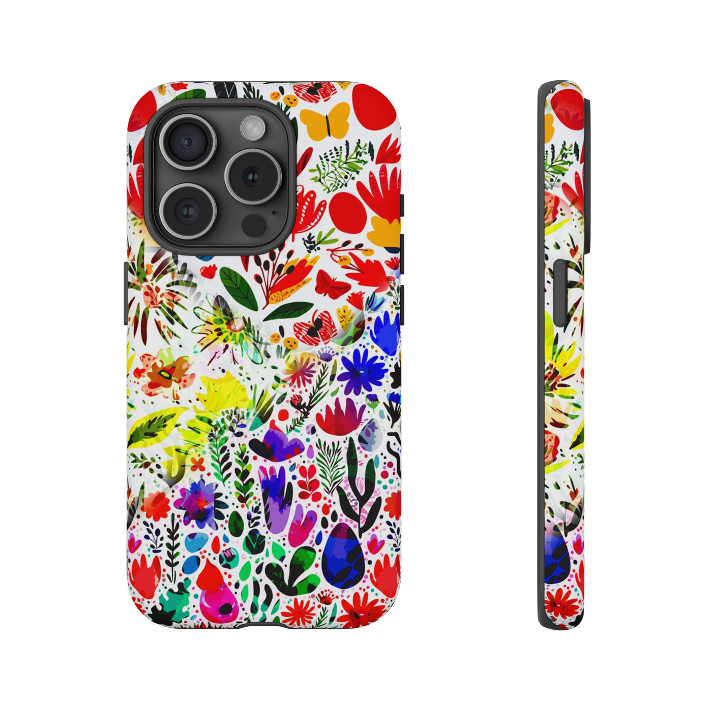 Impact Resistant, Colored Flowers, Cute Phone Cases for Samsung S24, S23, S22, S21, IPhone 15 pro Iphone 14 pro Iphone 13 IPhone 12 Iphone 11