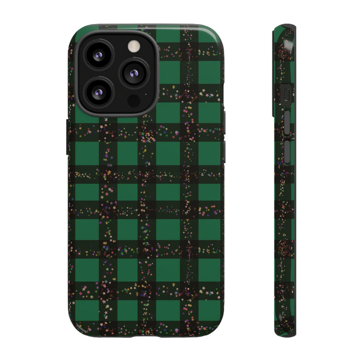 Cute IPhone Case | iPhone 15 Case | iPhone 15 Pro Max Case, Iphone 14 Case, Iphone 14 Pro Max Case IPhone Case for Art Lovers, Green Festive Plaid - Studio40ParkLane