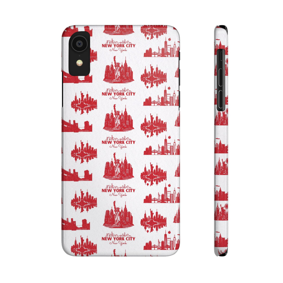 Slim New York Skyline Red Collage Coquette Gift for Her Cute Phone Cases for Iphone 16 Pro Max | iPhone 15 Case | iPhone 15 Pro Max Case, Iphone 14, Iphone 14 Pro Max, Iphone 13 12 11 8 7 - Studio40ParkLane