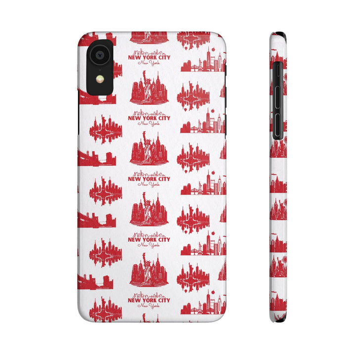 Slim New York Skyline Red Collage Coquette Gift for Her Cute Phone Cases for Iphone 16 Pro Max | iPhone 15 Case | iPhone 15 Pro Max Case, Iphone 14, Iphone 14 Pro Max, Iphone 13 12 11 8 7 - Studio40ParkLane