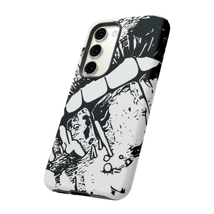 Cute Samsung Phone Case | Aesthetic Samsung Phone Case | Smile Lips Black White | Galaxy S23, S22, S21, S20 | Luxury Double Layer | Cool - Studio40ParkLane