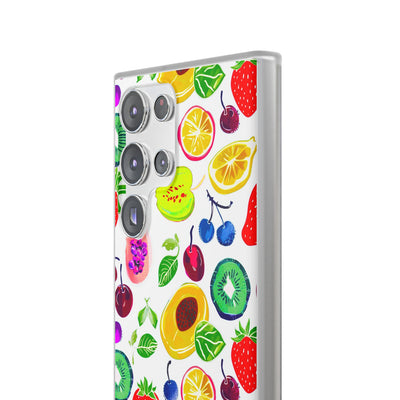 Cute Flexi Phone Cases, Summer Fruit Mix, Compatible with Samsung Galaxy S23, Samsung S22, Samsung S21, Samsung S20, Galaxy S20 Ultra