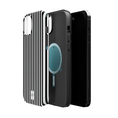Custom Personalized Black White Striped Magsafe Phone Case for Iphone 17 - | iPhone 16 Pro Max Case | iPhone 15 Case Iphone 14 13 12 11 10 - Studio40ParkLane