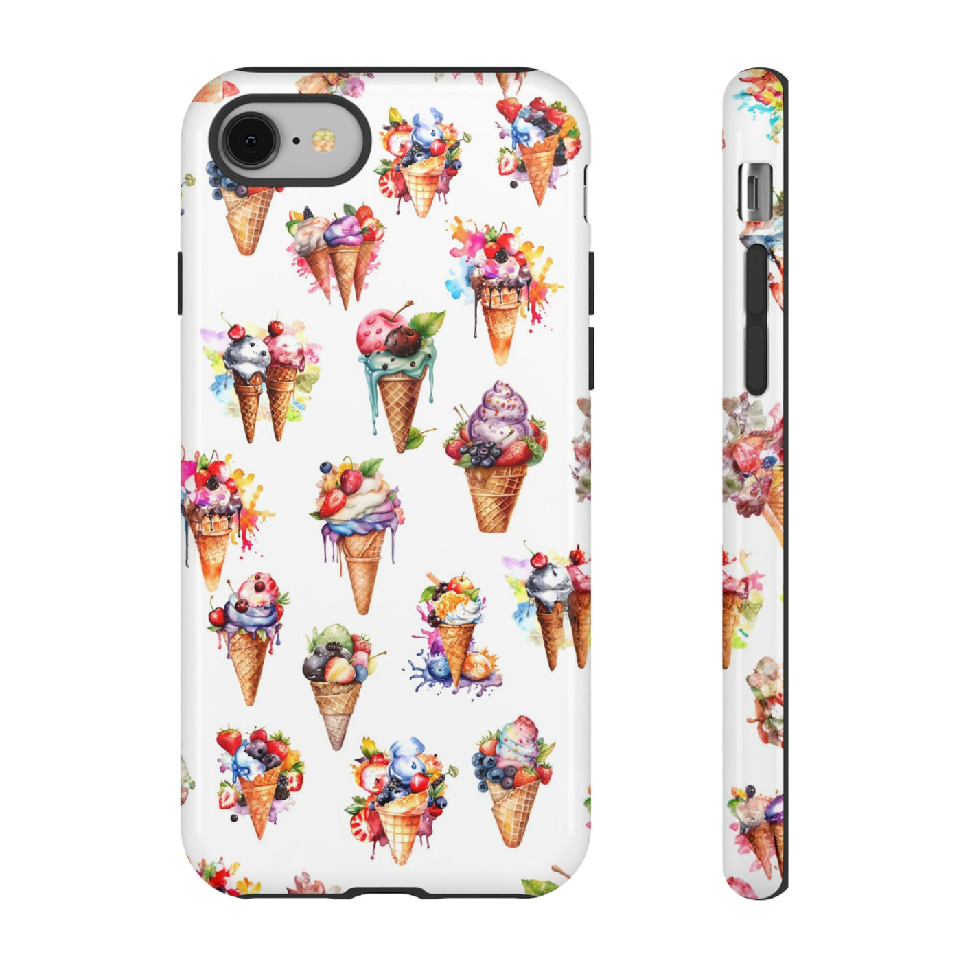 Impact Resistant, Summer Icecream, Cute Phone Cases for Samsung S24, S23, S22, S21, IPhone 15 pro, Iphone 14 pro, Iphone 13 IPhone 12, Iphone 11