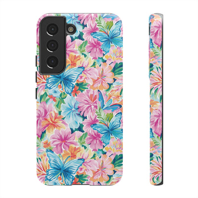 Premium Tough Butterflies Flowers Cute Phone Cases for Samsung S24, S23, S22, S21, S20, Plus and Ultra, Iphone 16 Pro Max,15, 14, 13, 12, 11, 10