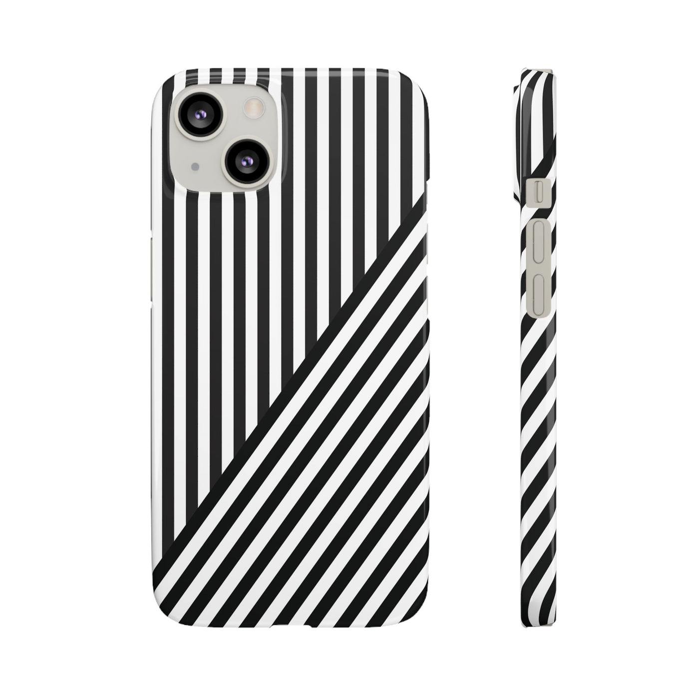 Aesthetic Black White Stripes Cute Phone Case Sleek Snap - For iPhone 17 Pro Max iPhone 16 Pro iPhone 15 Iphone 14 Plus 13 Pro 12 11 10 Gift - Studio40ParkLane