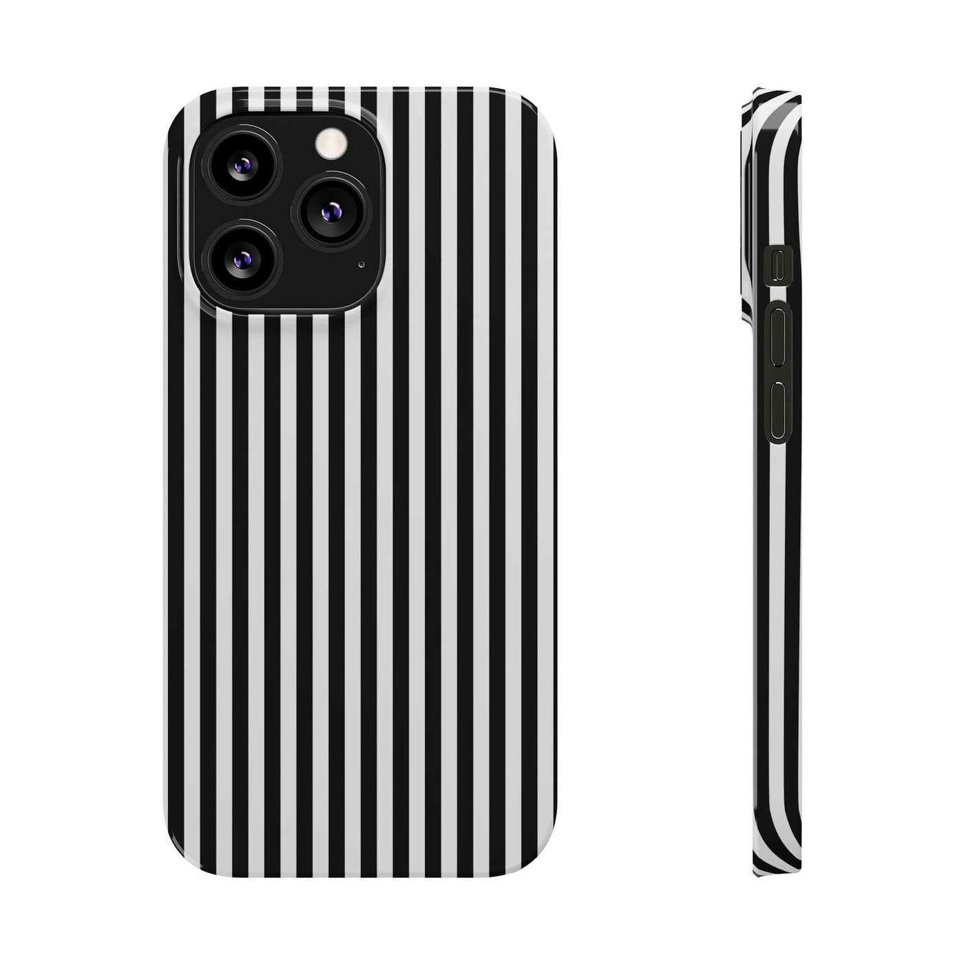 Slim Black White Striped Cute Phone Case for Iphone 16 - | iPhone 15 Pro Max Case | iPhone 14 Case Iphone 13 12 11 10 9 8 7 Gift for Her - Studio40ParkLane