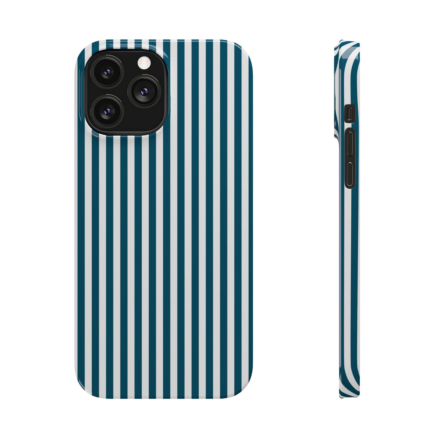 Slim Teal Blue Striped Cute Phone Case for Iphone 16 - | iPhone 15 Pro Max Case | iPhone 14 Case Iphone 13 12 11 10 9 8 7 X XS Gift for Her - Studio40ParkLane