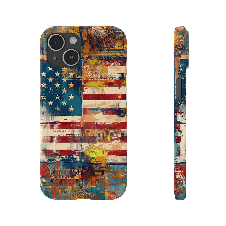Slim Cute Phone Cases for Iphone | iPhone 15 Case | iPhone 15 Pro Max Case, Iphone 14, Iphone 14 Pro Max, Iphone 13, US Flag Abstract - Studio40ParkLane