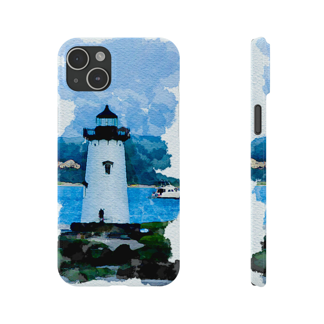 Slim Cute Phone Cases for Iphone - | iPhone 15 Case | iPhone 15 Pro Max Case, Iphone 14 Case, Iphone 14 Pro Max, Iphone 13, Beach Lighthouse Blue - Studio40ParkLane