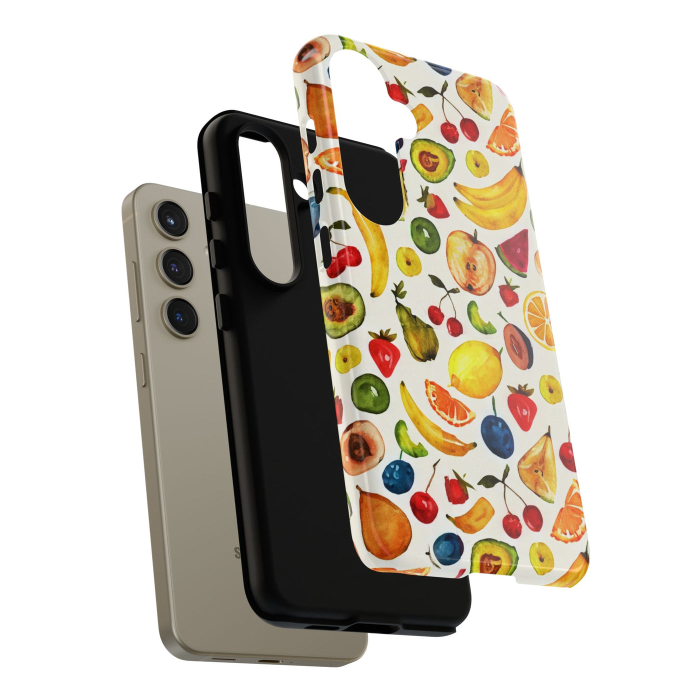 Impact Resistant, Mixed Fruits, Cute Phone Cases for Samsung S24, S23, S22, S21, IPhone 15 pro Iphone 14 pro Iphone 13 IPhone 12 Iphone 11