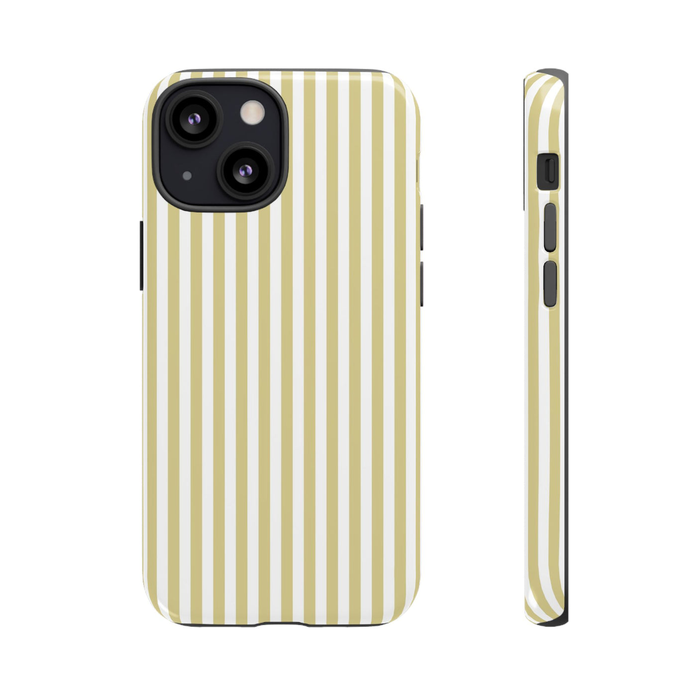 Tough Premium Soft Yellow Stripes Phone Case Gift for Her - For Apple iPhone 16 Pro Max 16e iPhone 15 Pro iPhone Iphone 14 Plus 13 Pro 12 SE XR - Studio40ParkLane