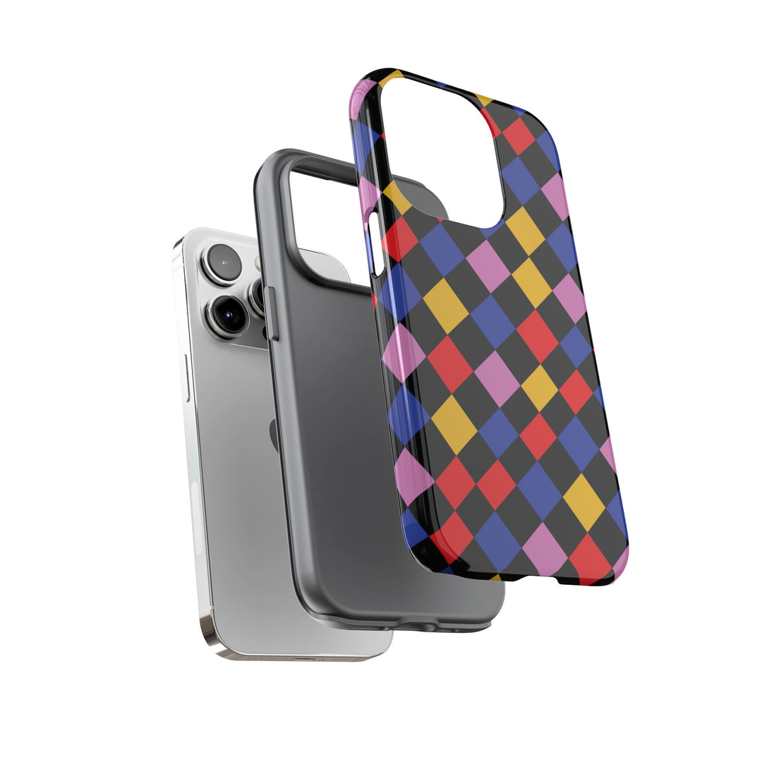 Aesthetic Tough Colorful Checkerboard Phone Case Premium - For iPhone 17 Pro Max iPhone 16 Pro iPhone 15 Iphone 14 Plus 13 Pro 12 11 10 XR - Studio40ParkLane