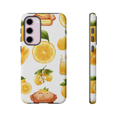 Impact Resistant, Lemon Fruit Pie, Cute Phone Cases for Samsung S24, S23, S22, S21, IPhone 15 pro Iphone 14 pro Iphone 13 IPhone 12 Iphone 11