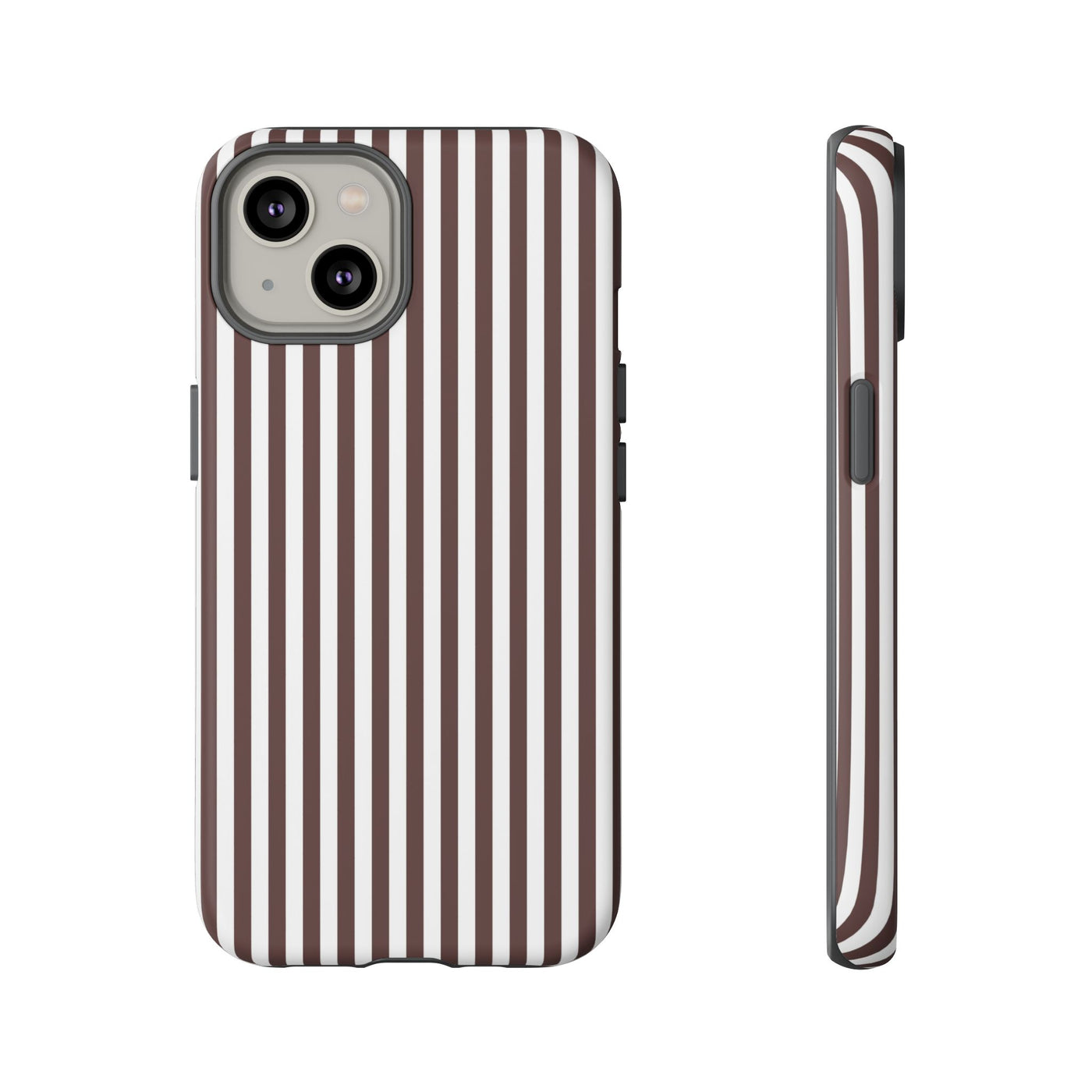 Tough Premium Brown Stripes Phone Case Gift for Her - For Apple iPhone 16 Pro Max 16e iPhone 15 Pro iPhone Iphone 14 Plus 13 Pro 12 SE XR - Studio40ParkLane