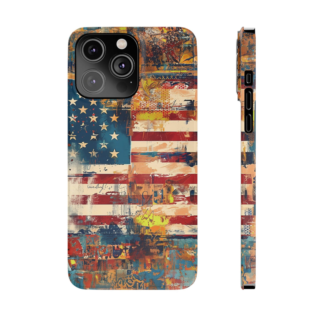 Slim Cute Phone Cases for Iphone | iPhone 15 Case | iPhone 15 Pro Max Case, Iphone 14, Iphone 14 Pro Max, Iphone 13, US Flag Abstract - Studio40ParkLane