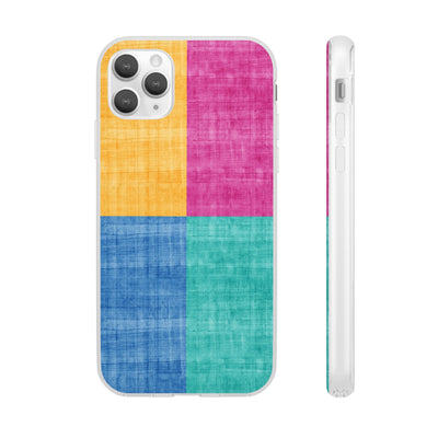 Cute Flexi Phone Cases, Abstract Colored Blocks, Compatible with Samsung Galaxy S23, Samsung S22, Samsung S21, Samsung S20, Galaxy S20 Ultra