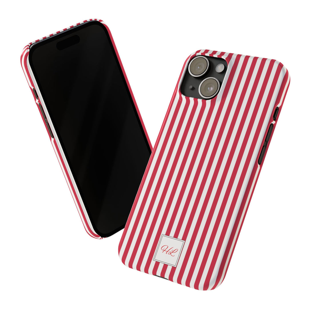 Slim Custom Personalized Winterberry Red Striped Phone Case for Iphone 17 - | iPhone 16 Pro Max Case | iPhone 15 Case Iphone 14 13 12 11 10 9 8 - Studio40ParkLane