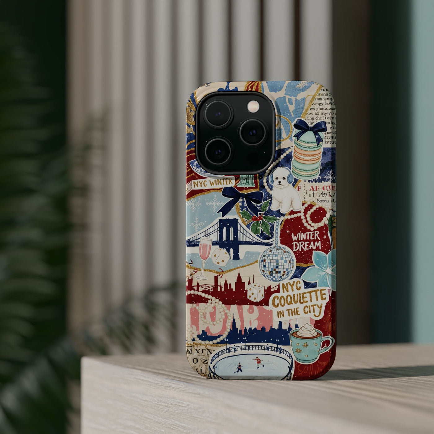 New York Winter Coquette Collage Tough Magsafe Cute Phone Cases for Iphone | iPhone 17 Pro Max Case, Iphone 16, Iphone 15 14 13 12 11 10 9