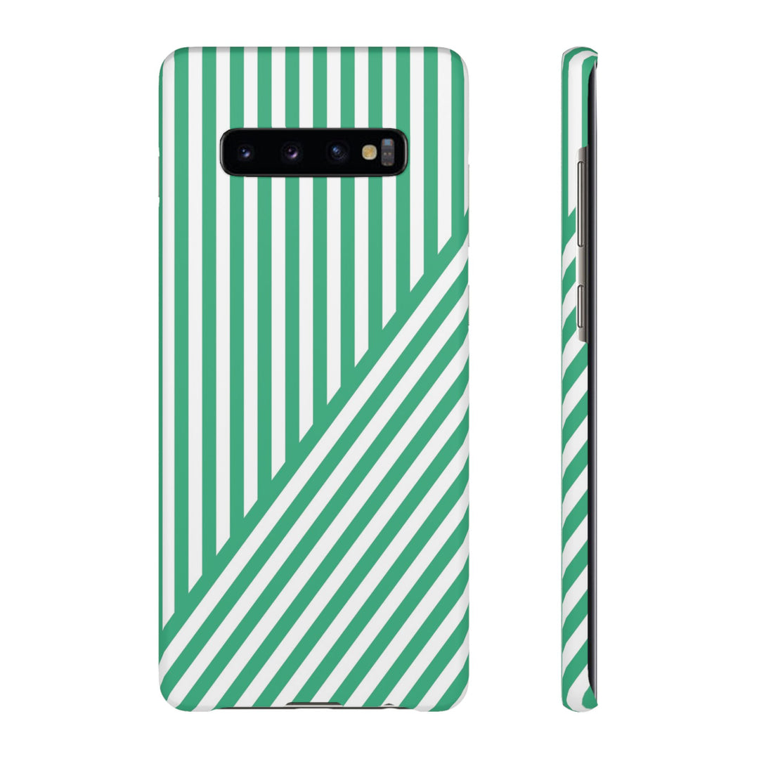 Aesthetic Emerald Stripes Cute Phone Case Sleek Snap - For iPhone 17 Pro Max iPhone 16 Pro iPhone 15 Iphone 14 Plus 13 Pro 12 11 10 Gift