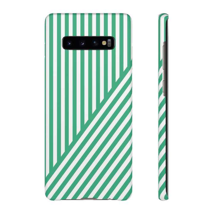 Aesthetic Emerald Stripes Cute Phone Case Sleek Snap - For iPhone 17 Pro Max iPhone 16 Pro iPhone 15 Iphone 14 Plus 13 Pro 12 11 10 Gift