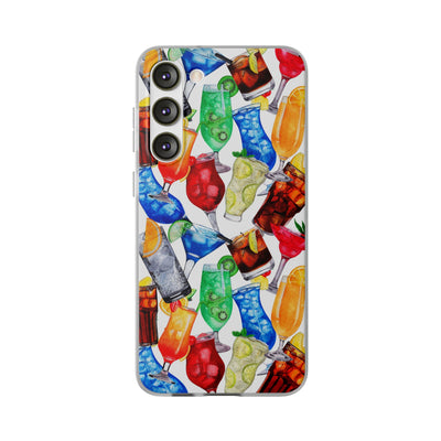 Cute Flexi Phone Cases, For Iphones and Samsung Galaxy Phones, Tropical Summer Fruit Cocktails, Galaxy S23 Phone Case, Samsung S22 Case, Samsung S21, Iphone 15, Iphone 14, Iphone 13