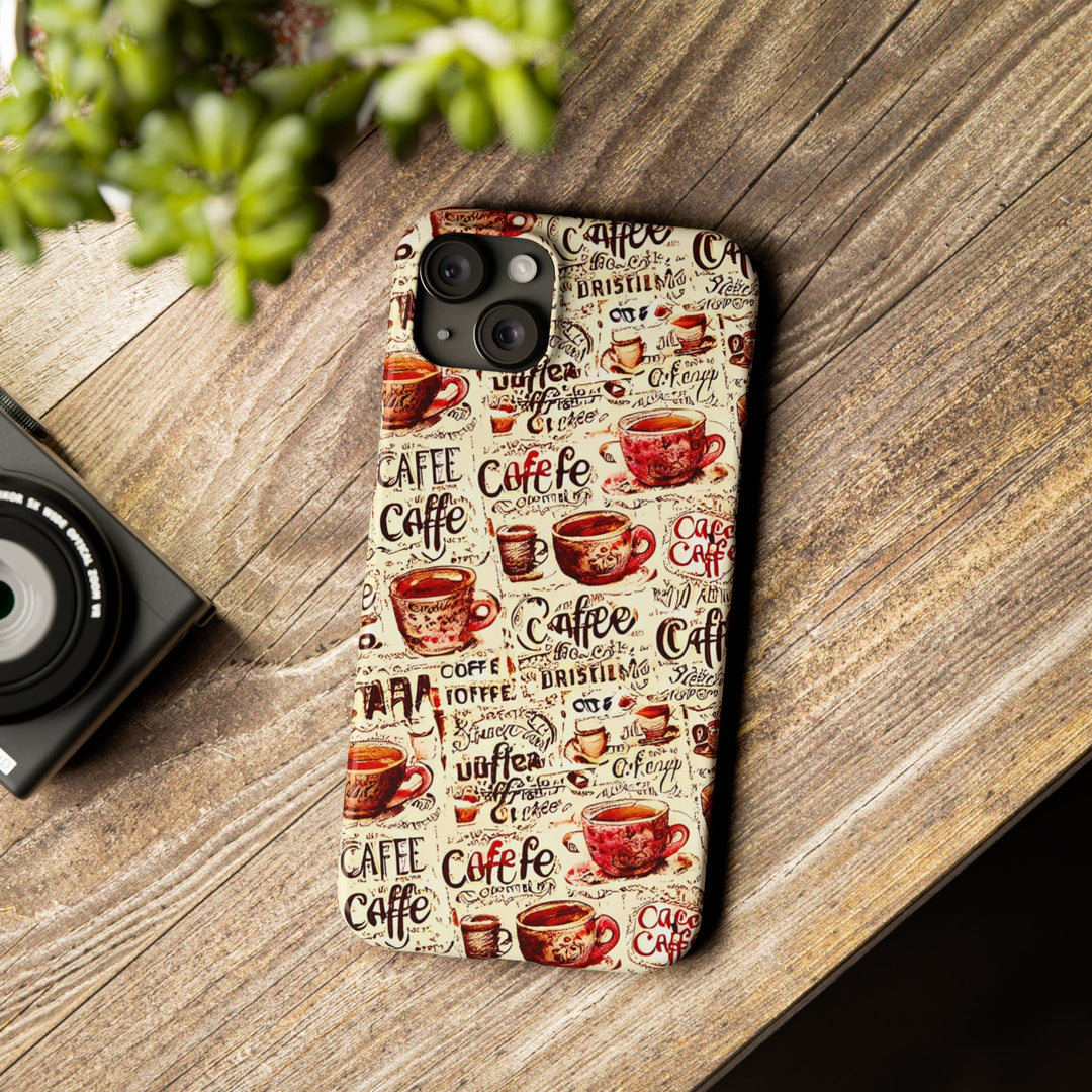 Slim Cute Phone Cases for Iphone - | iPhone 15 Case | iPhone 15 Pro Max Case, Iphone 14 Case, Iphone 14 Pro Max, Iphone 13, Paris Coffee Cup - Studio40ParkLane